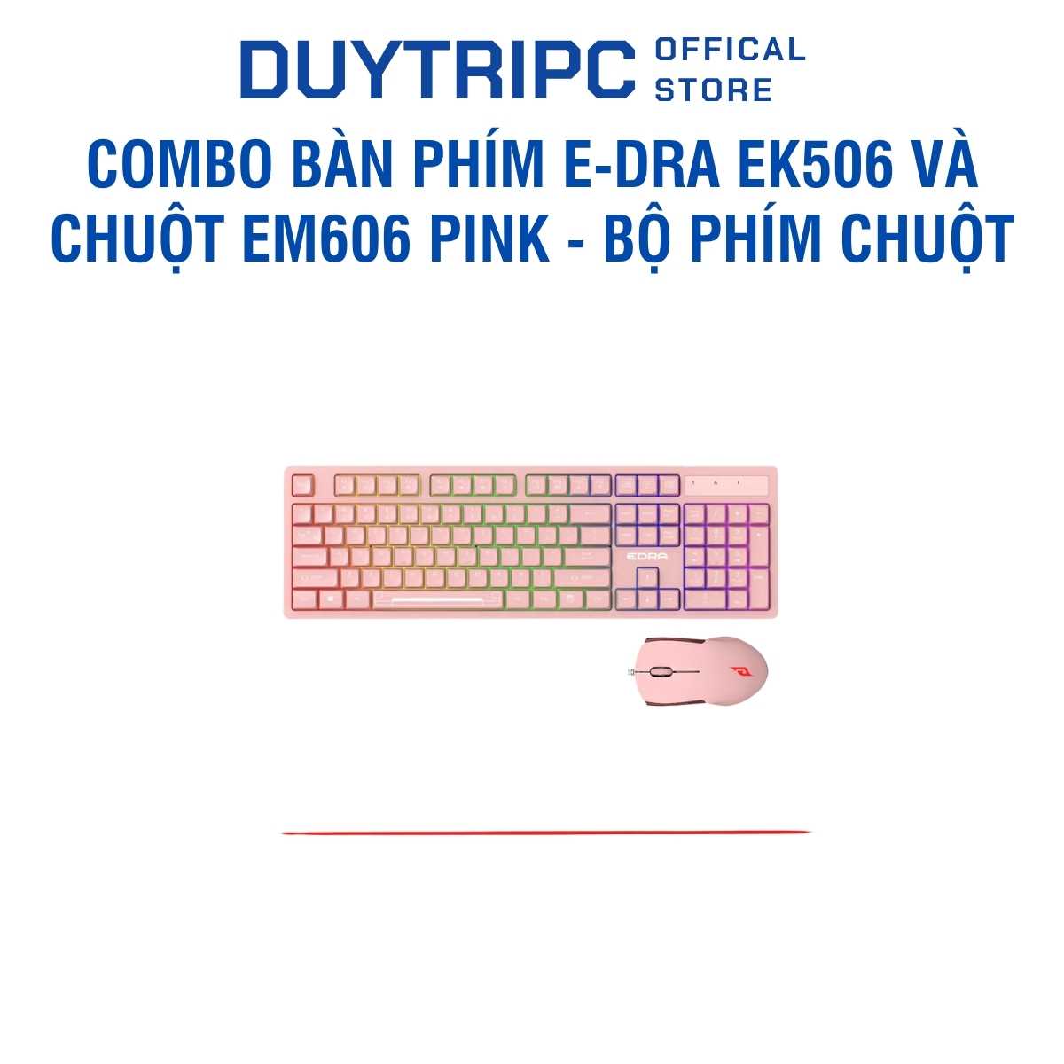 Combo Bàn phím E-Dra EK506 và Chuột EM606 Pink - Bộ Phím Chuột Màu Hồng Cute Cho Nữ, Combo Gaming Gear E-Dra Màu Hồng Chính Hãng Giá Rẻ Chuẩn SEO